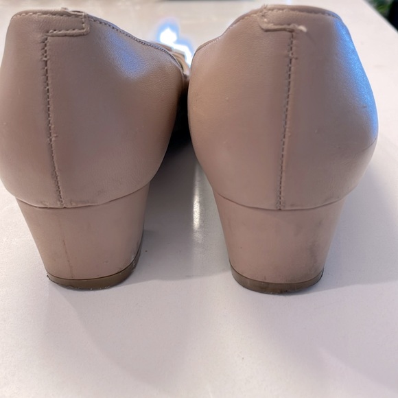 Block Heel Leather Pump with Front Buckle Detail - Picture 4 of 7
